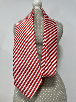 CORBATA ROJA RAYAS BLANCAS