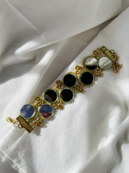 PULSERA CRISTALES DORADA