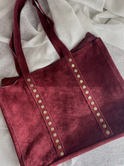 BOLSO ANTE TACHUELAS DORADAS