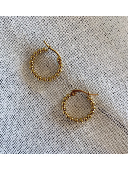 PENDIENTES ARO DORADO BOLITAS