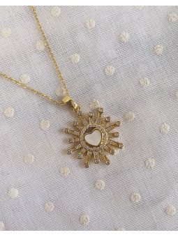 CADENITA CORAZÓN NÁCAR DORADO