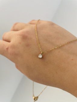 CADENA BRILLO CRISTAL DORADO