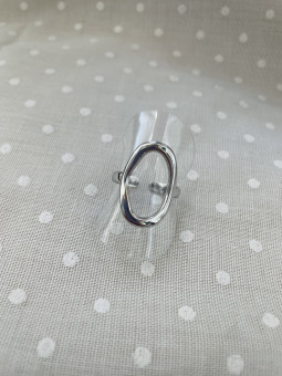 ANILLO ÓVALO PLATEADO ACERO...