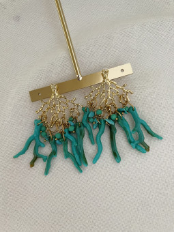 PENDIENTES CORALES TURQUESA