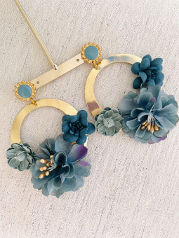 PENDIENTES ARO FLAMENCA AZULÓN