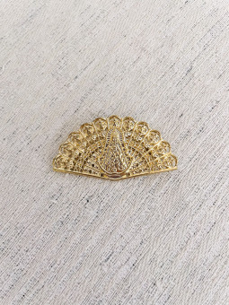 BROCHE DORADO ABANICO CON...