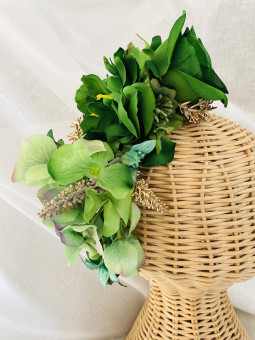 TOCADO FLAMENCA FLORES VERDE