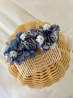 TOCADO FLAMENCA FLORES AZULES