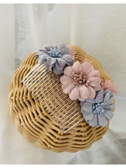 TOCADO FLAMENCA FLORES PASTEL