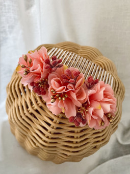 TOCADO FLAMENCA FLORES ROSA