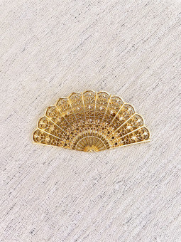 BROCHE DORADO ABANICO...