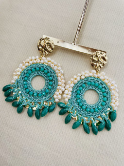 PENDIENTES CROCHÉ VERDE...