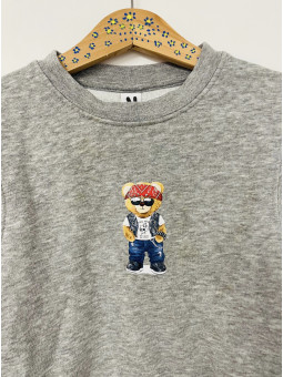 SUDADERA BEAR GRIS ALGODÓN