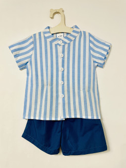 CONJUNTO BEBÉ RAYITAS AZUL...