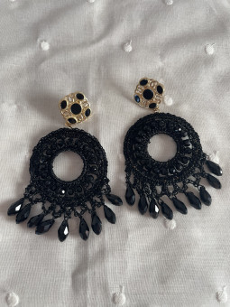 PENDIENTES CROCHÉ NEGROS...