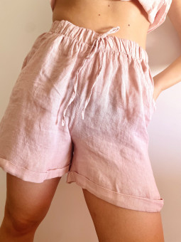 BERMUDAS LINO ROSA PALO