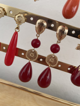 PENDIENTES FLAMENCA HUESO