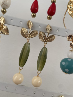 PENDIENTES FLAMENCA VERDE Y...