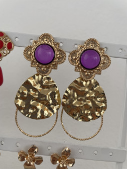 PENDIENTES FLAMENCA MORADO...