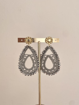 PENDIENTES CROCHET PLATEADOS