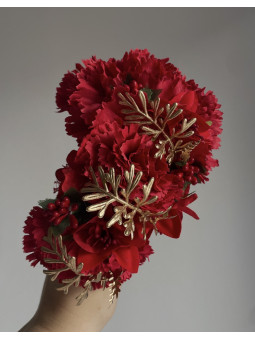 TOCADO FLAMENCA CLAVELES ROJO
