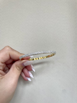 PULSERA RÍGIDA DORADA BRILLOS