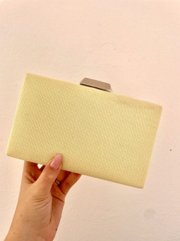 BOLSO DE MANO AMARILLO PASTEL
