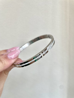 PULSERA RÍGIDA PLATEADA BRILLO