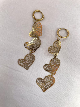 PENDIENTES CORAZÓN REJILLA