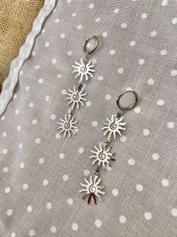 PENDIENTES SOLES PLATEADOS