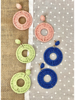 PENDIENTES CÍRCULO RAFIA