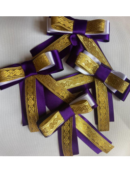 LAZO MORADO Y DORADO