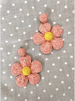 PENDIENTES FLOR ROSA